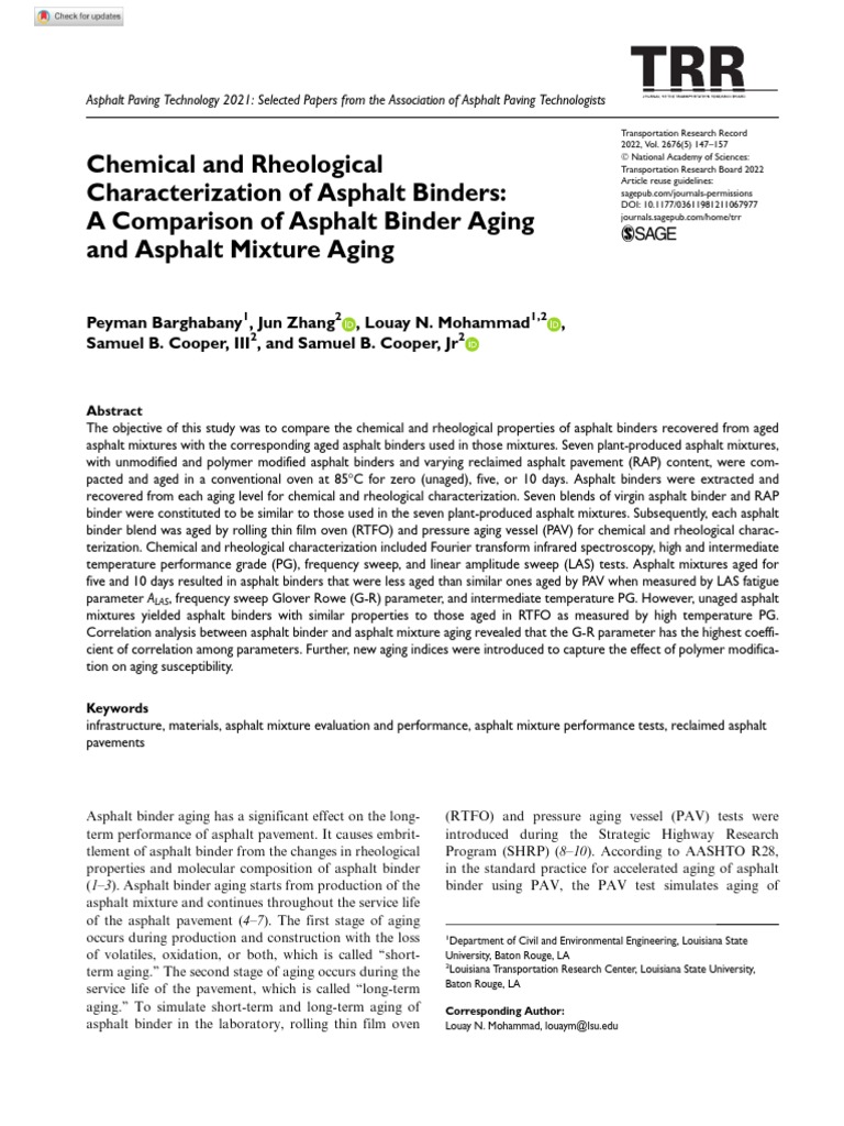 22 06 07 TRR AAPT Chemical and Rheological Characterization of Asphalt