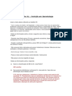 Trabalho N1 - Nutrição em Gerontologia: Aluna: Luana Bruno de Sousa Matrícula: 20200052 Curso: Nutrição