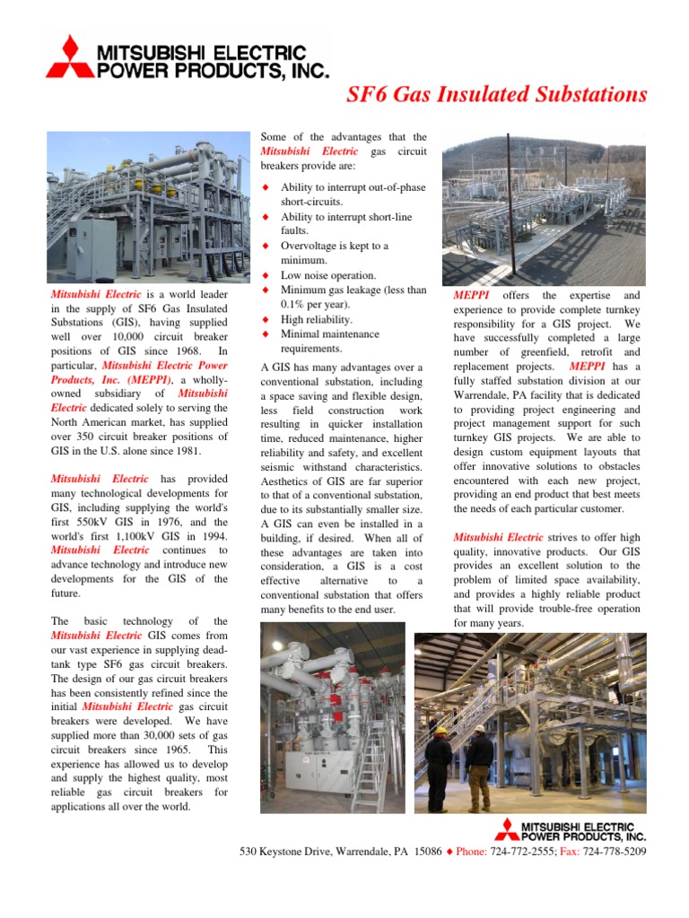 Mitsubishi Gas Insulated Substations | PDF | Electrical Substation ...
