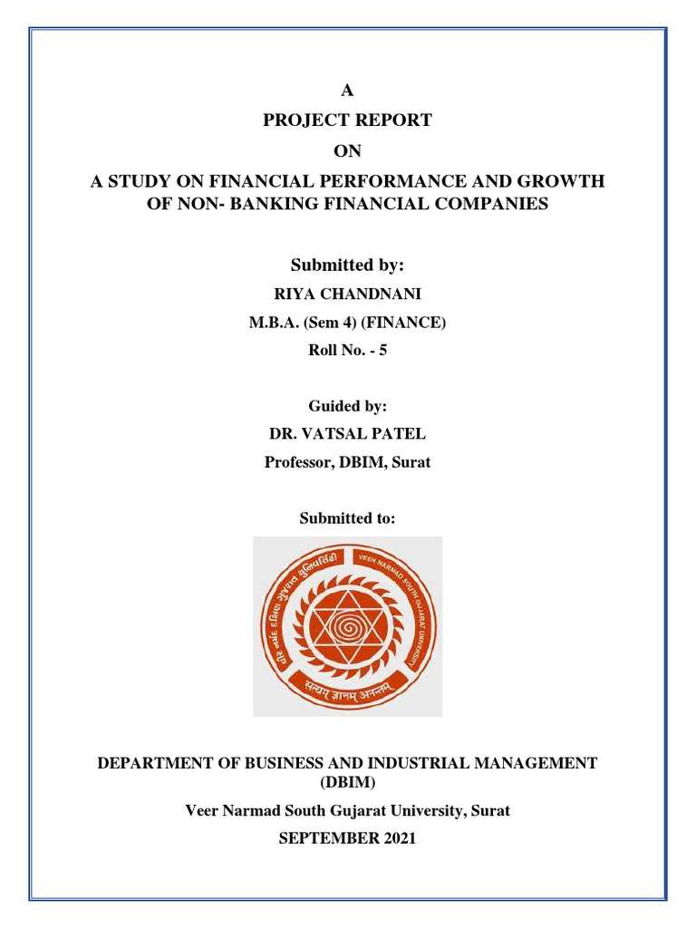 Financial Performance of NBFCs in India | PDF | Non Bank Financial ...