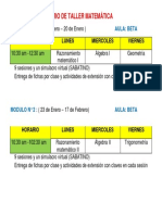 Horario de Taller Matemática