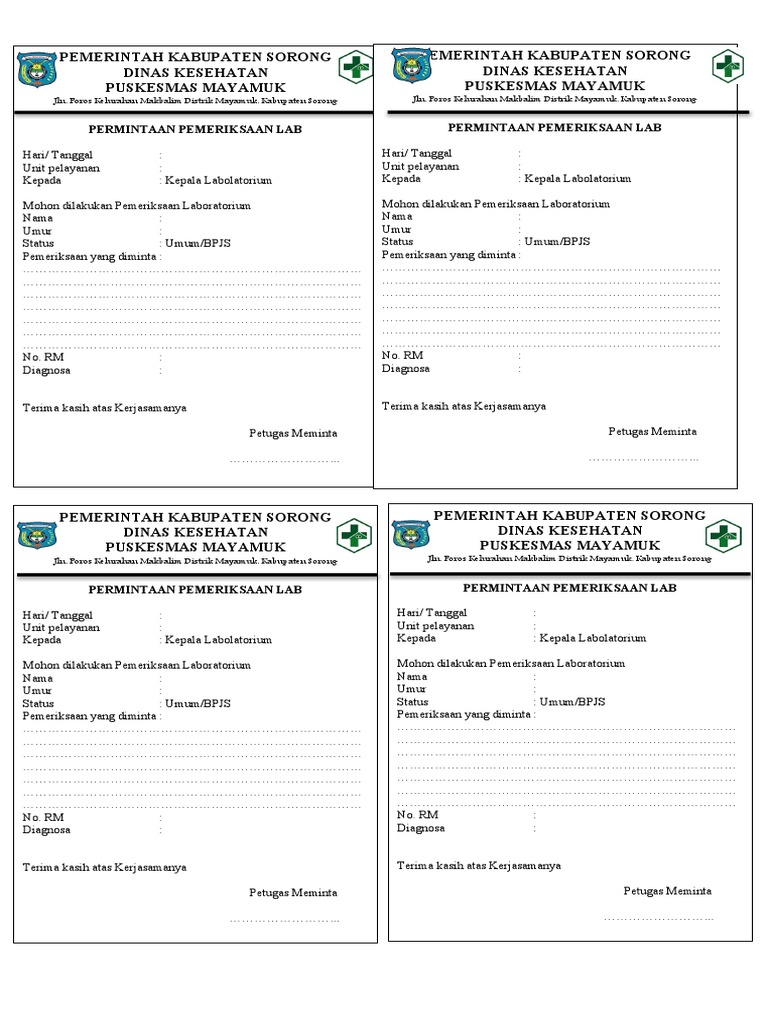 Permintaan Pemeriksaan Lab 110639 PDF