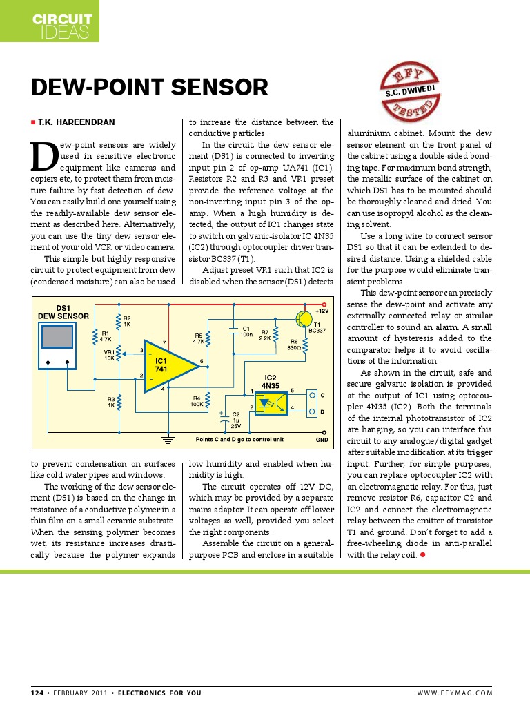 Dewpoint Sensor | PDF | Relay | Electronic Circuits