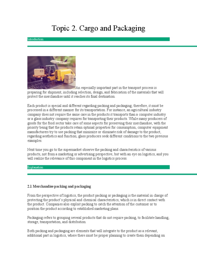Cargo Packing and Packaging Essentials | PDF | Logistics | Product ...