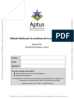 Método Matte para La Enseñanza de La Lectoescritura: Sesión N°6: Enseñanza Remota y Cierre