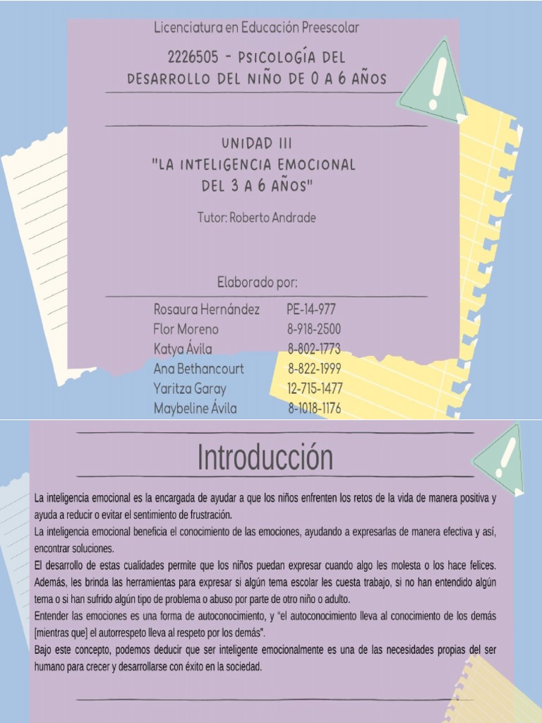 Inteligencia Emocional en Niños de 3 a 6 Años | PDF | Las emociones ...