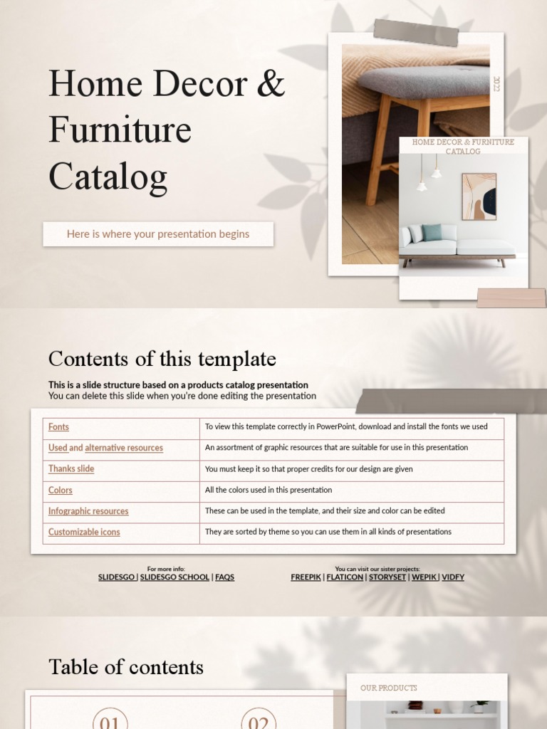 Home Decor & Furniture Catalog by Slidesgo  PDF  Planets  Solar System