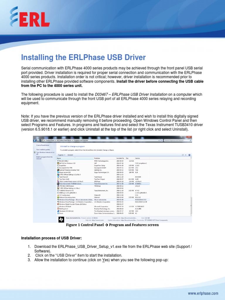 ERLPhase USB Driver Installation Guide | PDF | Installation (Computer ...