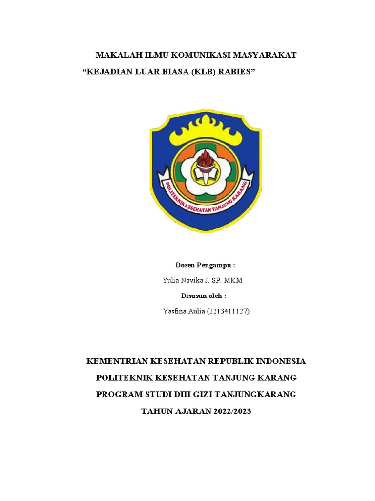 KLB Rabies: Penyebab, Gejala, dan Penanganan | PDF