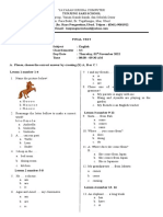 Final Test Semester 1 Grade 3