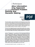 A Cognitive Information Processing Approach To Employment Problem Solving and Decision Making