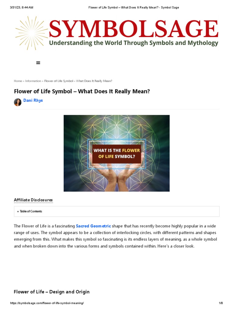 Flower of Life Symbol - What Does It Really Mean - Symbol Sage | PDF, image size:768x1024