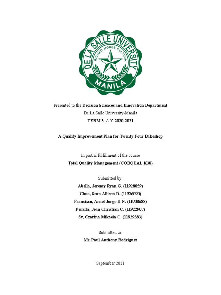 Presented to the decision sciences and innovation department de la