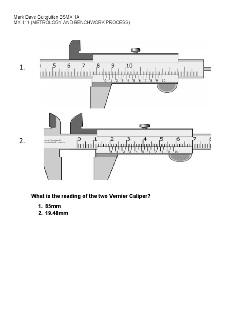 An analysis of measurements taken using a Vernier Caliper for the