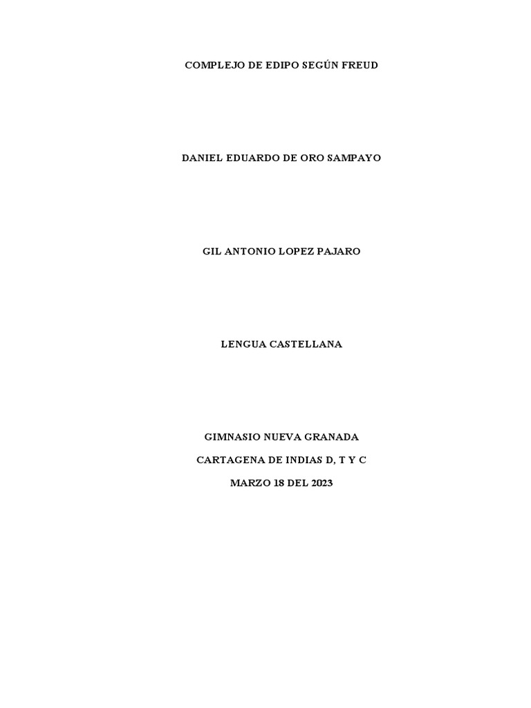 Complejo de Edipo | PDF | Complejo de Edipo | Sigmund Freud