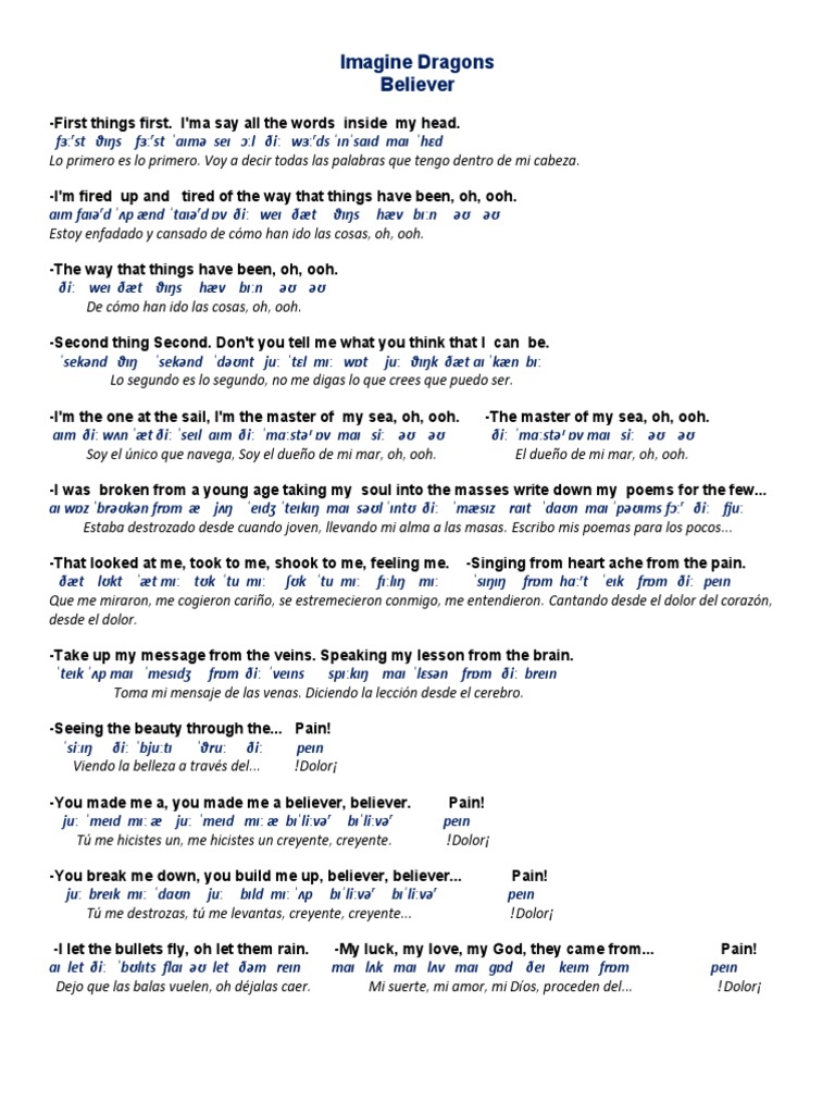 Imagine Dragons - Believer | PDF