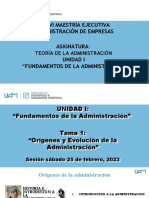 Xxxvi Maestría Ejecutiva Administración de Empresas Asignatura: Unidad I "Fundamentos de La Administración"