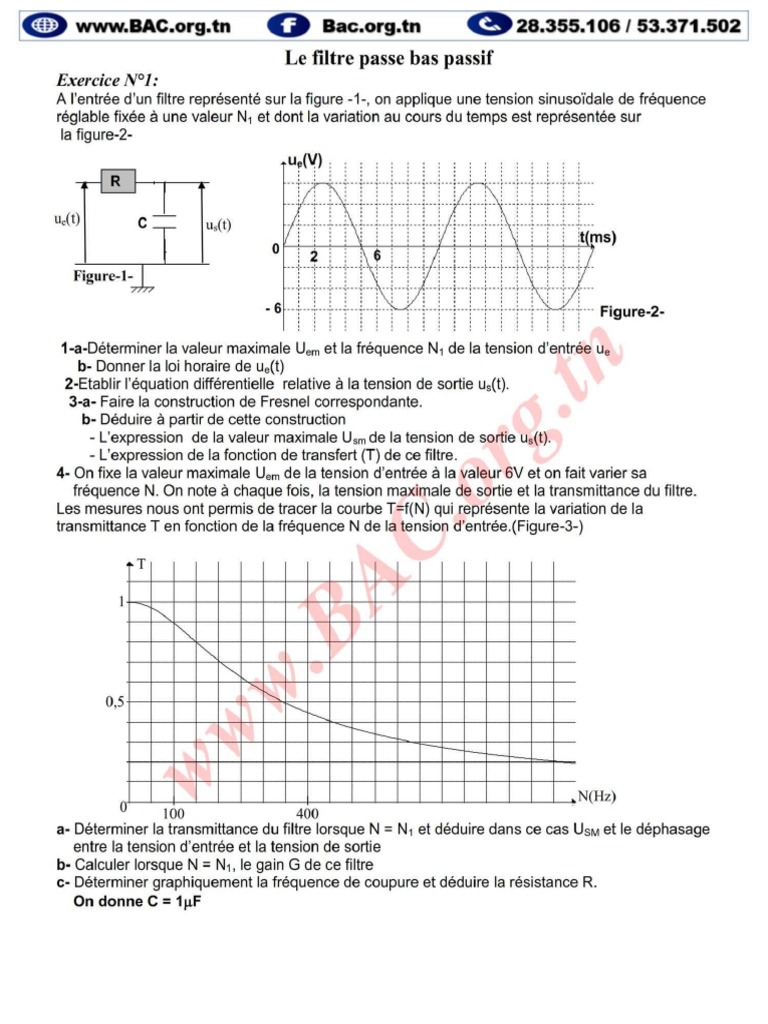 Exercices Filtre Corrigé PDF