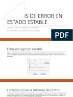 Analisis de Error en Estado Estable