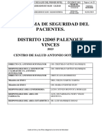 Programa de seguridad del paciente en centro de salud