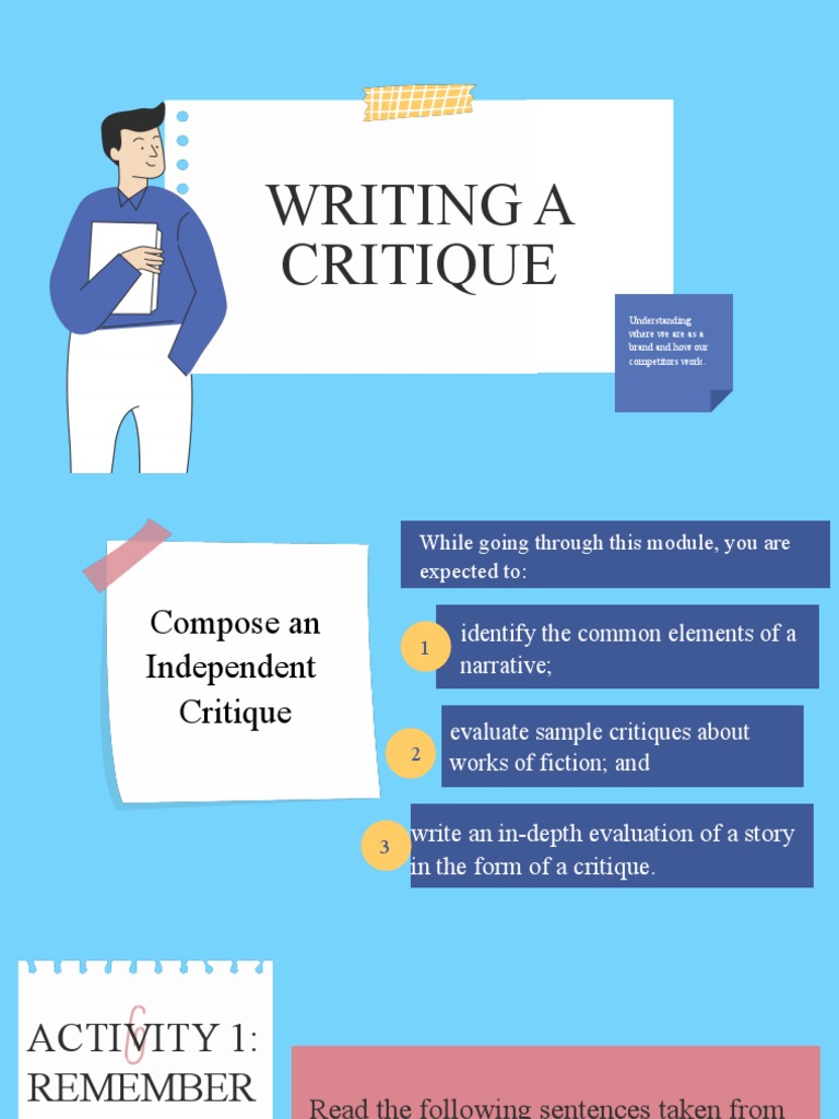 Elements of Writing a Critique | PDF | Essays | Narrative