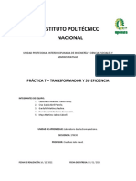 Practica 7. Transformador y Su Eficiencia