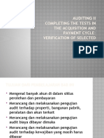 Auditing Ii: Completing The Tests in The Acquisition and Payment Cycle: Verification of Selected Accounts