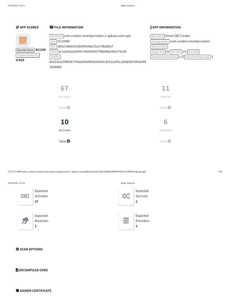 Smart QR Creator (Malware Report) | PDF | Android (Operating System ...