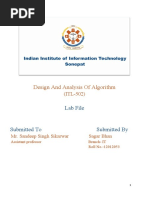 Design and Analysis of Algorithm: Lab File