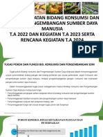 Realisasi Kegiatan Bidang Konsumsi Dan Pengembangan Sumber Daya Manusia T.A 2022 Dan Kegiatan T.A 2023 Serta Rencana Kegiatan T.A 2024