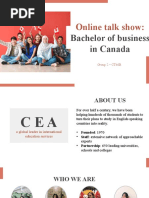 Online Talk Show:: Bachelor of Business in Canada