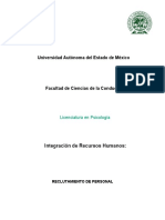 Universidad Autónoma Del Estado de México: Integración de Recursos Humanos