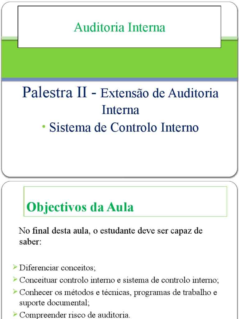 Controlo Interno e Auditoria Interna | PDF | Business | Economia de ...