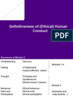 Definitiveness of (Ethical) Human Conduct