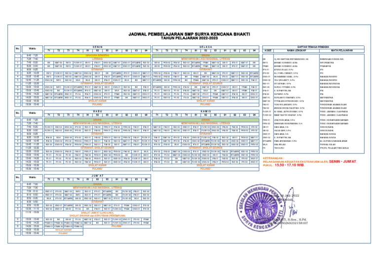 Jadwal KBM Feb23 | PDF