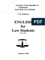 English For Law Students: Ministry of Justice of The Republic of Uzbekistan Tashkent State Law Institute T. K. Sattarov