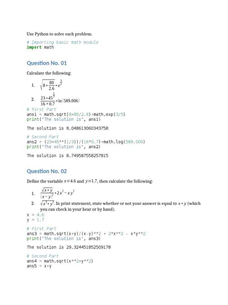 Calculus 1 Lab With Python | PDF | Norm (Mathematics) | Euclidean Vector