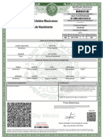 Estados Unidos Mexicanos Acta de Nacimiento: Identificador Electrónico