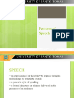 Features of Speech EAD