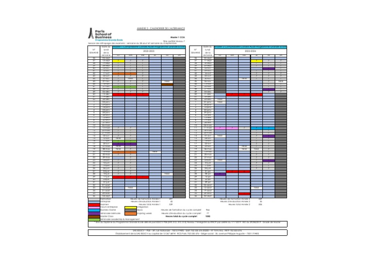Calendrier Master CCA Alternance 2023-2024 | PDF