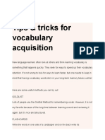 Tips & Tricks For Vocabulary Acquisition