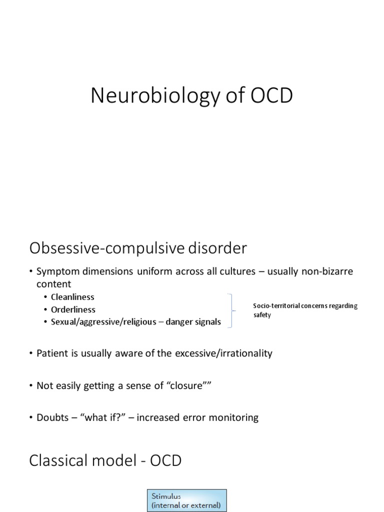 OCD Neurobiology | PDF | Obsessive–Compulsive Disorder | Reward System