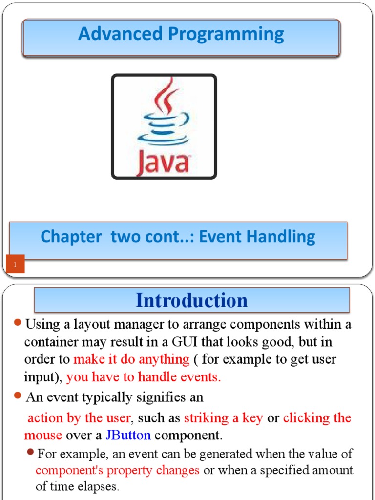 GUI - Event Handling (2) - Lecture | PDF | Class (Computer Programming ...
