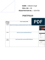 Portfolio: NAME:-Uttkarsh Chugh ROLL NO.: - 66 REGISTRATION NO.: - 12214752