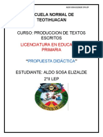 Curso: Produccion de Textos Escritos: Escuela Normal de Teotihuacan