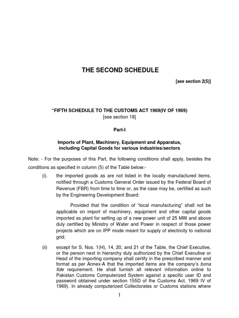 The Second Schedule: 