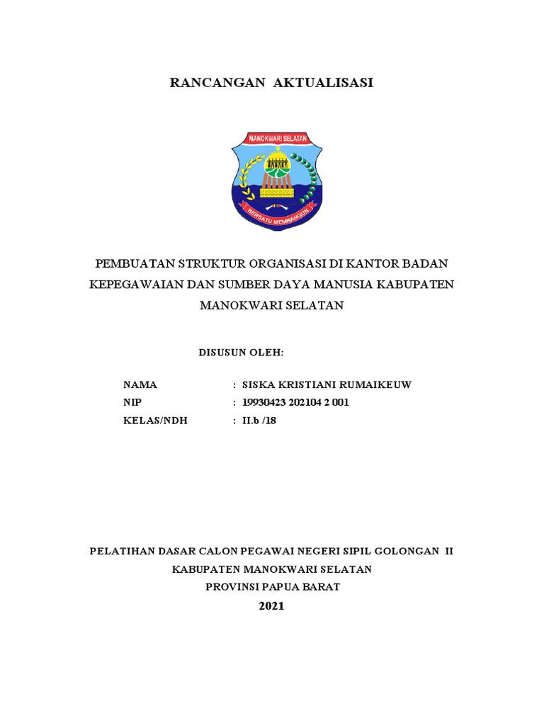 Cover Rancangan Aktualisasi | PDF