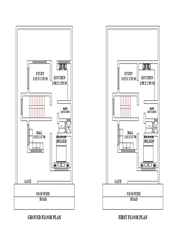 Proposed Floor Plans for a Two Story Residential Building with ...