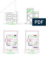 Residential building floor plans and elevations