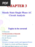 Steady State Single Phase AC Circuit Analysis